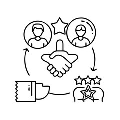 reputation management icon, reputation management line art - simple line art of reputation management, perfect for reputation management logos and icons
