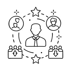 reputation management icon, reputation management line art - simple line art of reputation management, perfect for reputation management logos and icons