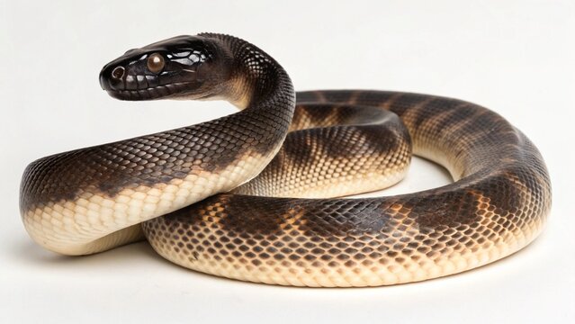 Black-headed python on studio background
