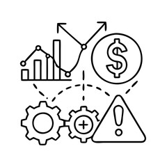 risk management icon, risk management line art - simple line art of risk management, perfect for risk management logos and icons