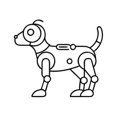 robot dog icon, robot dog line art - simple line art of robot dog, perfect for robot dog logos and icons