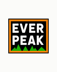 Nature's Ever peak Green t shirt Mountains Vector Illustration