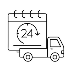 same day delivery icon, same day delivery line art - simple line art of same day delivery, perfect for same day delivery logos and icons