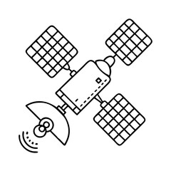 satellite icon, satellite line art - simple line art of satellite, perfect for satellite logos and icons