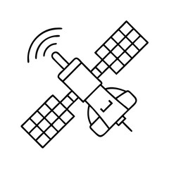 satellite icon, satellite line art - simple line art of satellite, perfect for satellite logos and icons