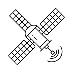 satellite icon, satellite line art - simple line art of satellite, perfect for satellite logos and icons