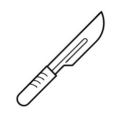 scalpel icon, scalpel line art - simple line art of scalpel, perfect for scalpel logos and icons