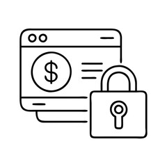 secure payment icon, secure payment line art - simple line art of secure payment, perfect for secure payment logos and icons