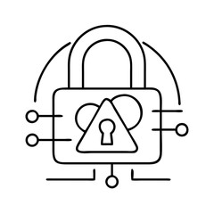 security breach icon, security breach line art - simple line art of security breach, perfect for security breach logos and icons