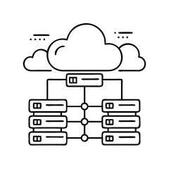 serverless computing icon, serverless computing line art - simple line art of serverless computing, perfect for serverless computing logos and icons