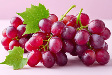 Fototapeta premium A whole bunch of grapes on a pale pink background