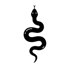 Fototapeta premium Black snake silhouette on a white background 