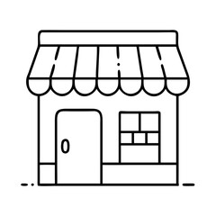 shop icon, shop line art - simple line art of shop, perfect for shop logos and icons