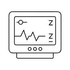 sleep monitor icon, sleep monitor line art - simple line art of sleep monitor, perfect for sleep monitor logos and icons