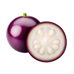 Jabuticaba Fruit Whole and Halved Showing White Interior Seeds