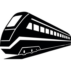 Side View of a Train in Silhouette Style – Clean and Bold Vector Design