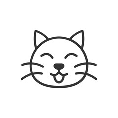 Happy Cat Face Icon. Perfect for use in various design projects. Features a smiling expression. Suitable for web design, print materials, and more