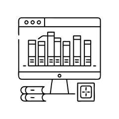 software library icon, software library line art - simple line art of software library, perfect for software library logos and icons
