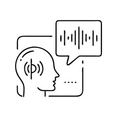 speech recognition icon, speech recognition line art - simple line art of speech recognition, perfect for speech recognition logos and icons
