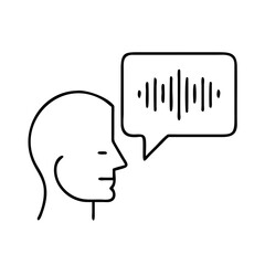 speech recognition icon, speech recognition line art - simple line art of speech recognition, perfect for speech recognition logos and icons