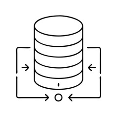 sql icon, sql line art - simple line art of sql, perfect for sql logos and icons