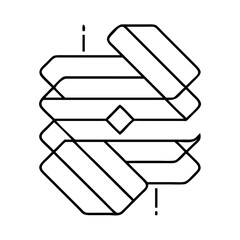 stack overflow icon, stack overflow line art - simple line art of stack overflow, perfect for stack overflow logos and icons