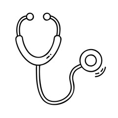 stethoscope icon, stethoscope line art - simple line art of stethoscope, perfect for stethoscope logos and icons