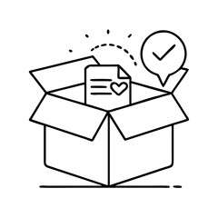 subscription box icon, subscription box line art - simple line art of subscription box, perfect for subscription box logos and icons