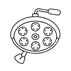 surgical lamp icon, surgical lamp line art - simple line art of surgical lamp, perfect for surgical lamp logos and icons