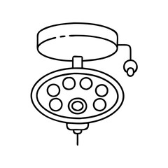 surgical lamp icon, surgical lamp line art - simple line art of surgical lamp, perfect for surgical lamp logos and icons