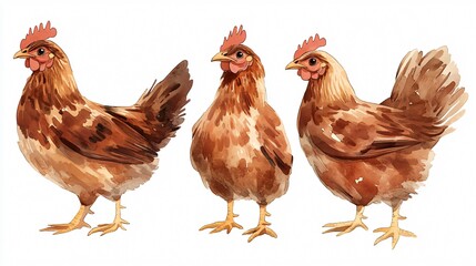 Naklejka premium Majestic Brown Chicken Portrait Collection for Professional Stands