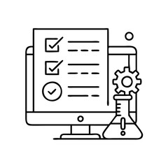 testing icon, testing line art - simple line art of testing, perfect for testing logos and icons