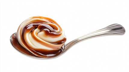 Creamy Caramel Boiled Condensed Milk Swirl in Spoon