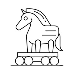 trojan horse icon, trojan horse line art - simple line art of trojan horse, perfect for trojan horse logos and icons