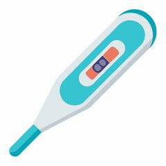 Beautiful medical white plastic modern electronic digital thermometer vector on white background.