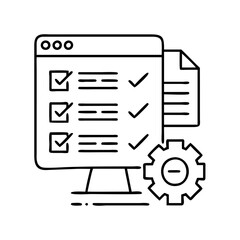 unit testing icon, unit testing line art - simple line art of unit testing, perfect for unit testing logos and icons