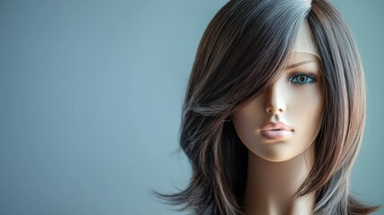 Fototapeta premium A mannequin head modeling a designer wig.