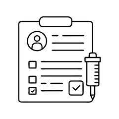 vaccination record icon, vaccination record line art - simple line art of vaccination record, perfect for vaccination record logos and icons