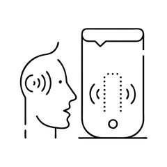 voice assistant icon, voice assistant line art - simple line art of voice assistant, perfect for voice assistant logos and icons