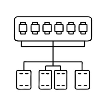 vlan icon, vlan line art - simple line art of vlan, perfect for vlan logos and icons