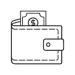 wallet icon, wallet line art - simple line art of wallet, perfect for wallet logos and icons