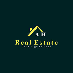 AH Initials Real Estate Logo Vector Art  Icons  and Graphics