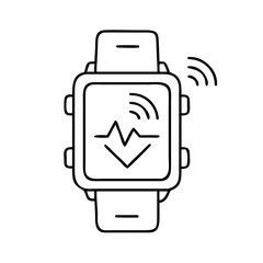 Obraz premium wearable monitor icon, wearable monitor line art - simple line art of wearable monitor, perfect for wearable monitor logos and icons