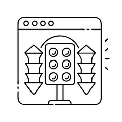 web traffic icon, web traffic line art - simple line art of web traffic, perfect for web traffic logos and icons