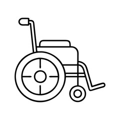 wheelchair icon, wheelchair line art - simple line art of wheelchair, perfect for wheelchair logos and icons