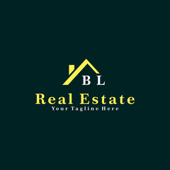 BL Initials Real Estate Logo Vector Art  Icons  and Graphics