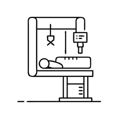 x ray machine icon, x ray machine line art - simple line art of x ray machine, perfect for x ray machine logos and icons