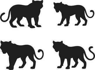 Panther Silhouette Set Vector