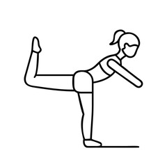 yoga pose icon, yoga pose line art - simple line art of yoga pose, perfect for yoga pose logos and icons