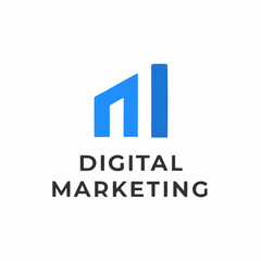 Fototapeta premium Digital Marketing Logo – Bar Graph Symbol for SEO & Media Agency